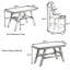 Ensemble de table de salle à manger 6 pièces à hauteur de comptoir avec tablette de rangement, ensemble de table de cuisine avec banc et 4 chaises, style rustique-2072432868