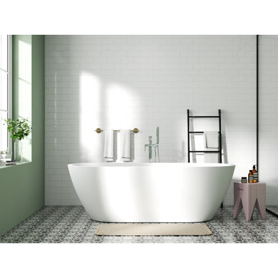 67" x 30"  Freestanding Soaking Acrylic Bathtub