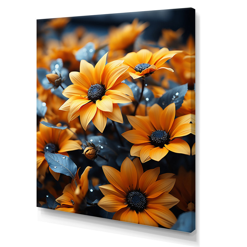 Tournesols jaunes de Davani II - impression, Toile tendue, H 32 po x l 24 po x P 1 po