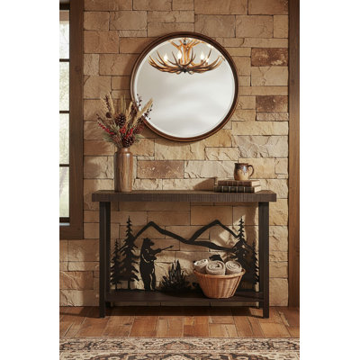 TABLE DE CANAPÉ RECTANGLE BRUN SIENNE BRUT / GRIS