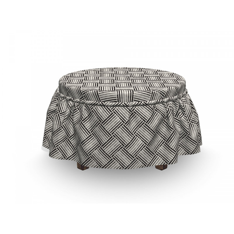 Housse pour repose-pieds rayures freehand