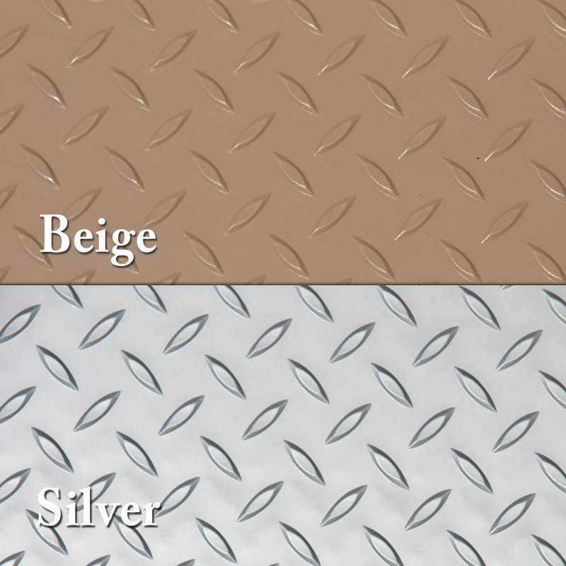 Silver Coin-Grip PVC Flooring Roll 4' x 8'