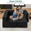 Canapé modulaire modulaire sans os avec 1 repose-pieds, canapé rembourré minimaliste moderne, canapé confortable en forme de U pour le salon, canapé d'angle à siège profond, aucun assemblage requis-1110690971
