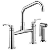 Litze® Bridge Faucet with Angled Spout and Side Sprayer