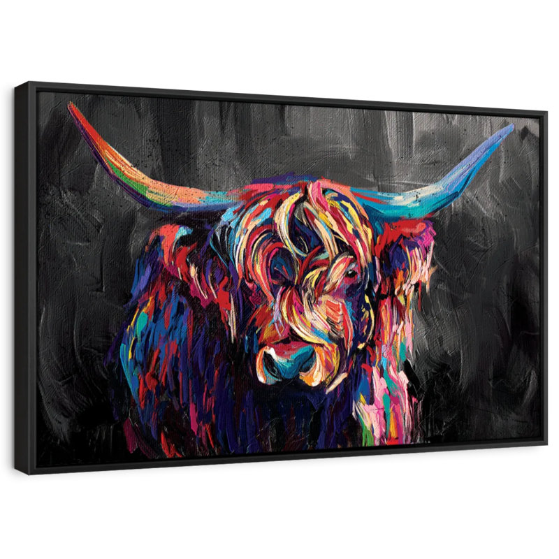 Animal «Art mural en acrylique Highland Cow», H 17 po x l 25 po