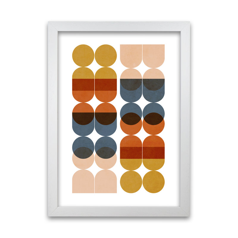 Mid Century Modern B Original - Print, 59cm H x 42cm W x 3cm D, White Frame