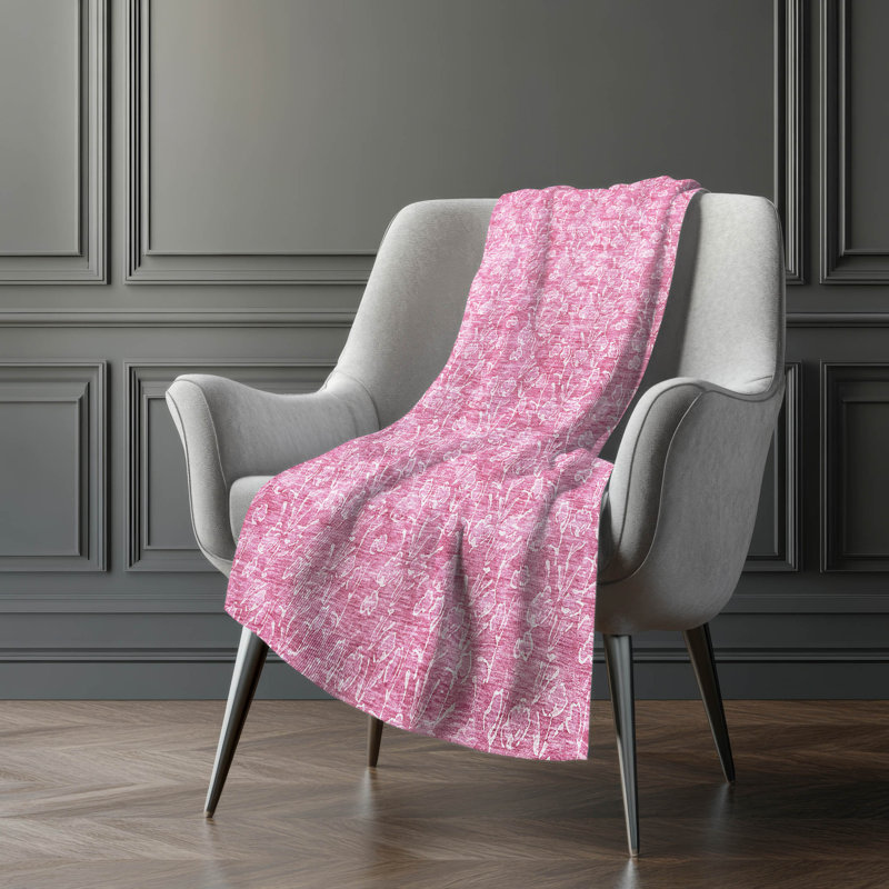 Jeté floral Sherpa ASB691 Addison, Rosé
