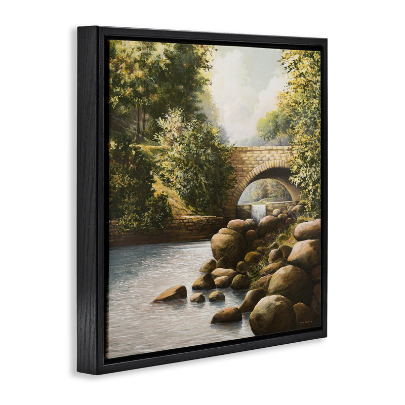 «Grant Park Bridge over River Brown», art mural encadré sur toile flottante, par BRUCE NAWROCKE, H 18 po x l 18 po
