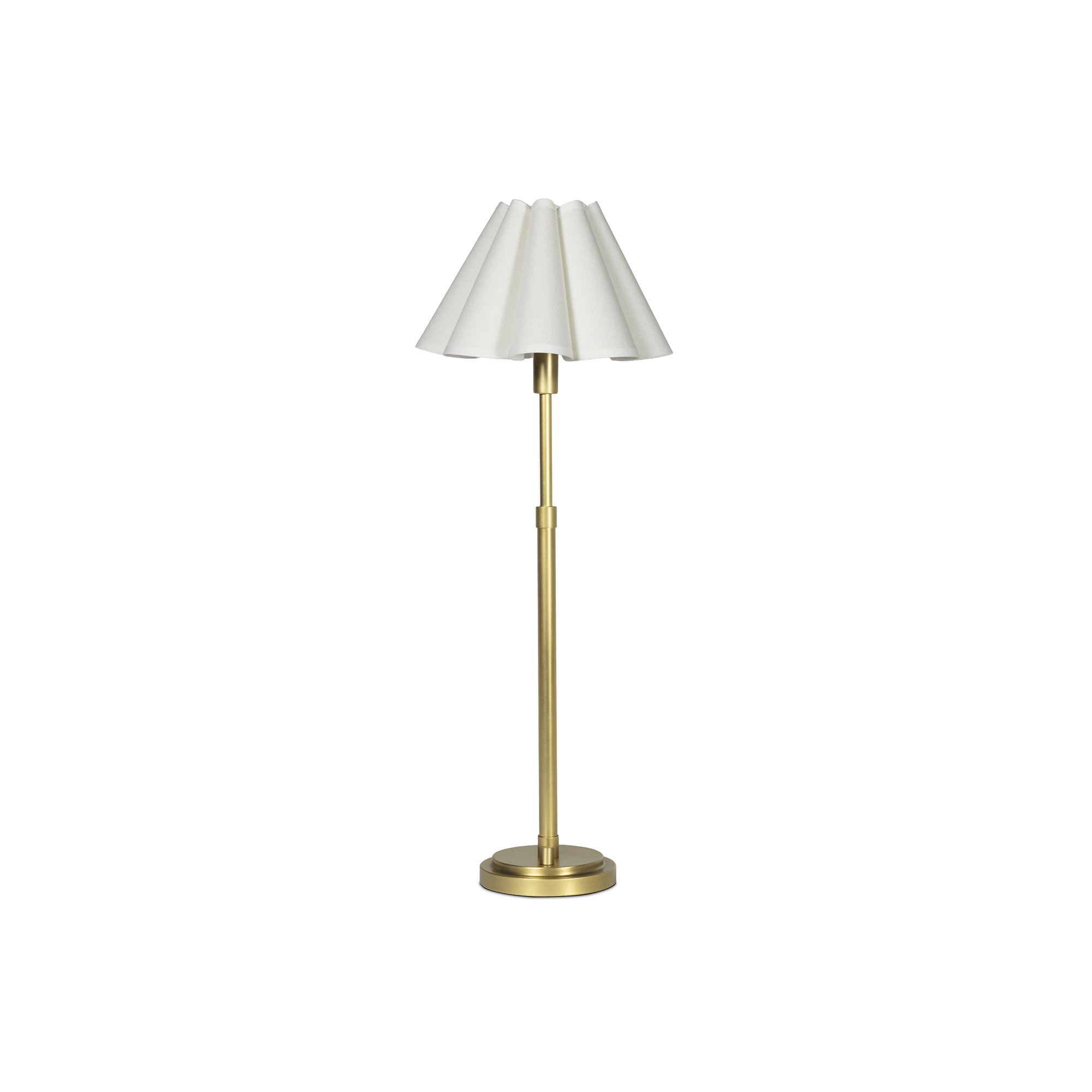 Polly Buffet Table Lamp, 27.25" H x 9.75" W x 9.75" D, White, Natural Brass