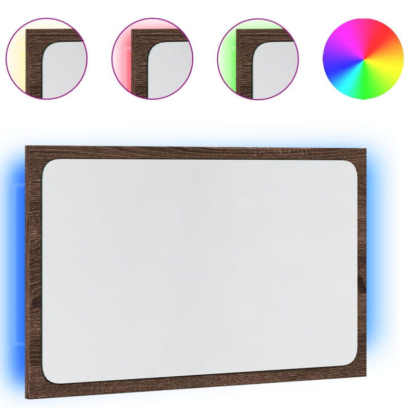 Daequan Flat Mirror, Brown Oak