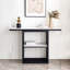 Console moderne, structure en métal avec patins réglables pour l'entrée, le couloir, le salon et le bureau. (Noir)
