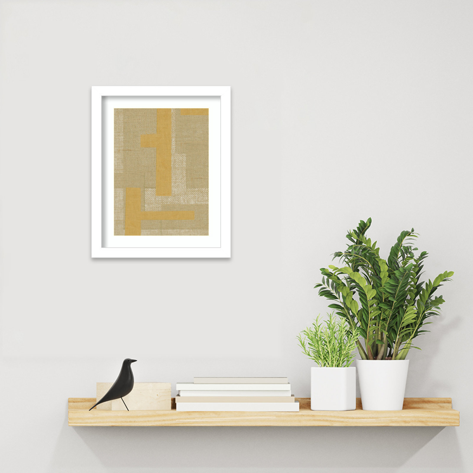 Fabric Pattern Collage No. 4 Print, 13" H x 11" W, White