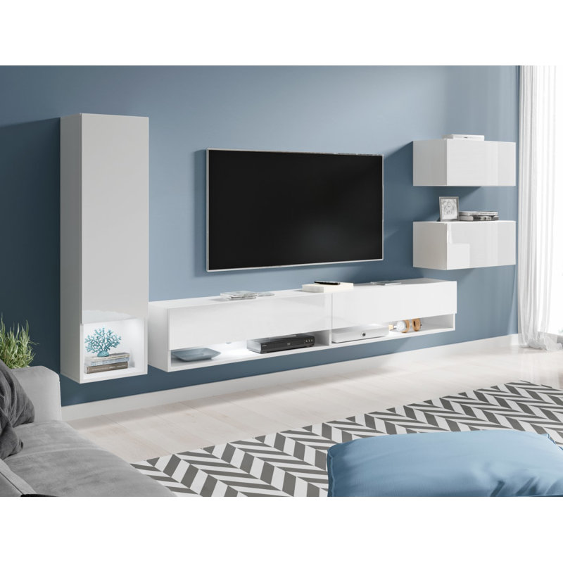 Unterhaltungsecke Creasey für TVs bis 78", White