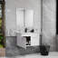 Meuble-lavabo compact avec lavabo et miroir, conception moderne en MDF pour les petites salles de bain