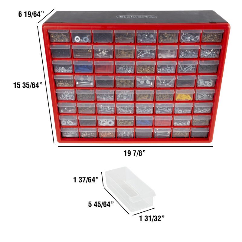Rangement de tiroir Stalwart - Tiroirs en plastique pour l'organisation - Quincaillerie, outils, perles