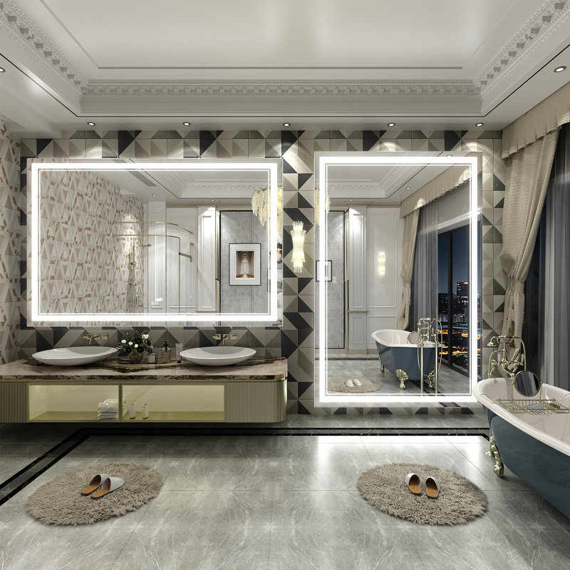  Wayfair Basics® UL Certified LED Anti-Fog Tempered Glass Bathroom/Vanity Mirror , 36" x 55"