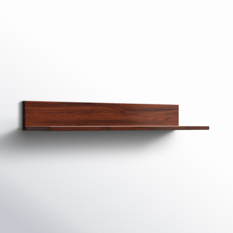 Tablette flottante en bois massif Dezerea, Noyer, H 3,5 po x l 24 po x P 6,75 po