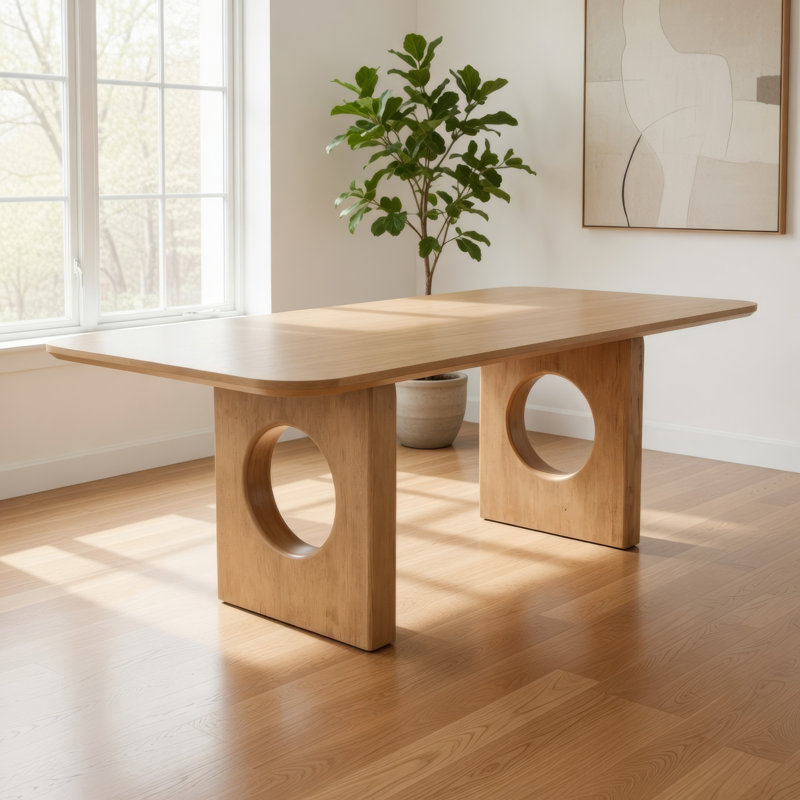Table de salle à manger Now Ohan 90 po, rectangulaire, bois d'hévéa massif brun