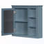 Armoire de rangement murale avec miroirs et tablettes ouvertes-1191957629