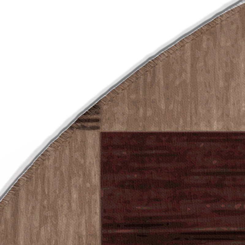 Checkered Gray Indoor and Outdoor Area Rug, Round 5'