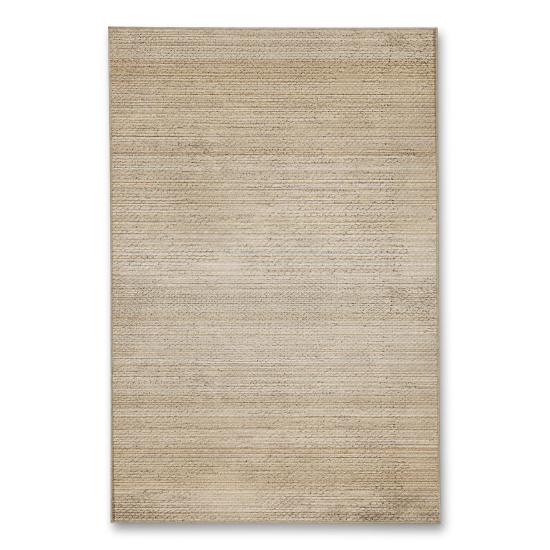 Tapis beige tissé traditionnel Mosso, 4'11" x 7'7"