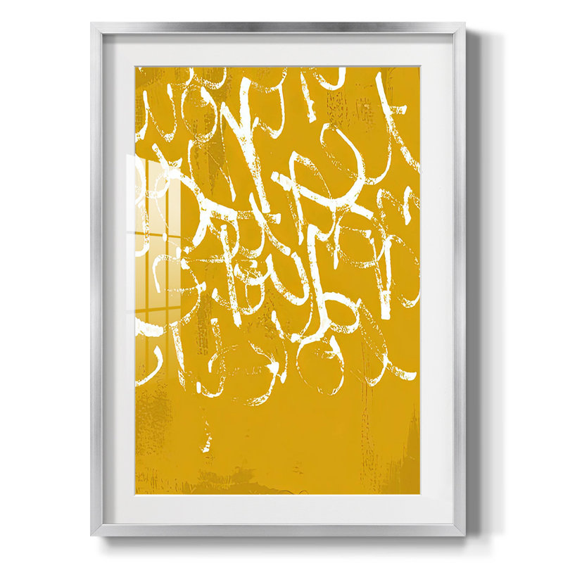 Escrito II - impression encadrée, H 28,5 po x l 20,5 po, Argent argent