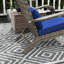 Chaise bleu foncé avec grand siège extérieur pour terrasse, cour, cour avant, jardin, patio, dossier haut