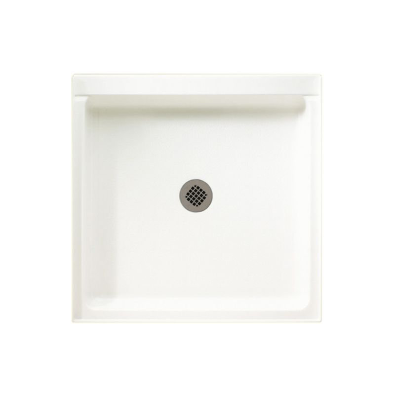 Base de douche 36 po x 36 po Solid Surface, Blanc Tahiti