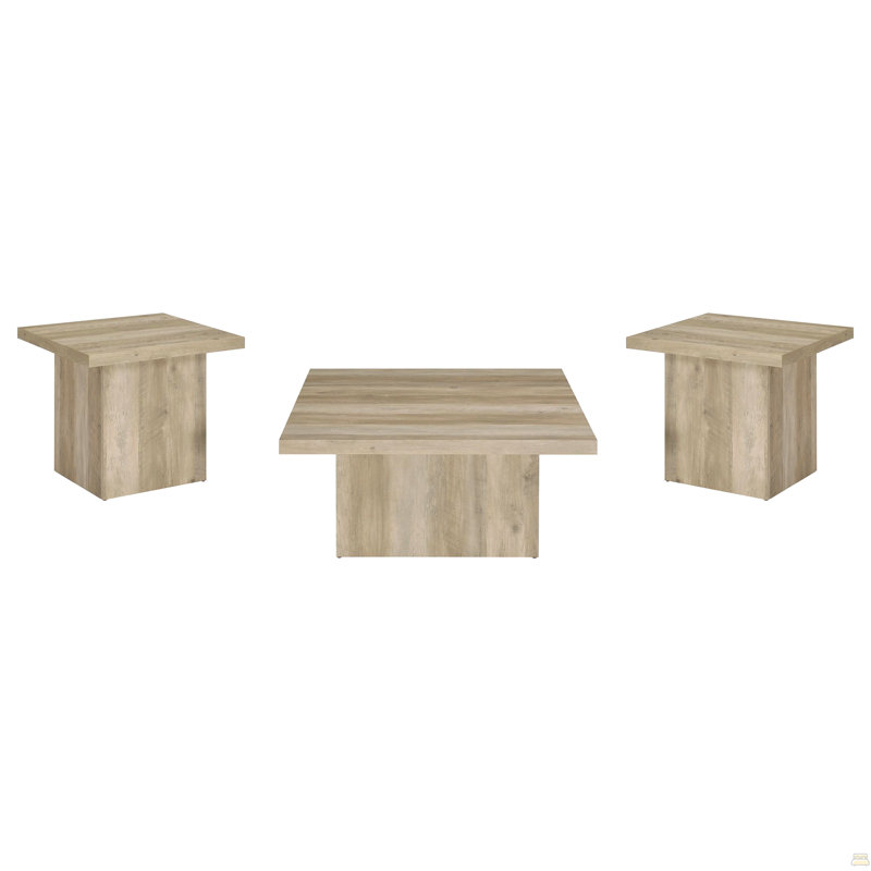 Ensemble de tables basses 3 pièces Eldridge, Chêne