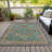 Machine Washable Indoor/Outdoor Xhevrie Teal Rug-111820133