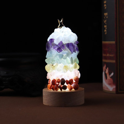 Cristal authentique lampe d'ambiance en pierre, décoration de cadeau de nouvel an de Noël USB