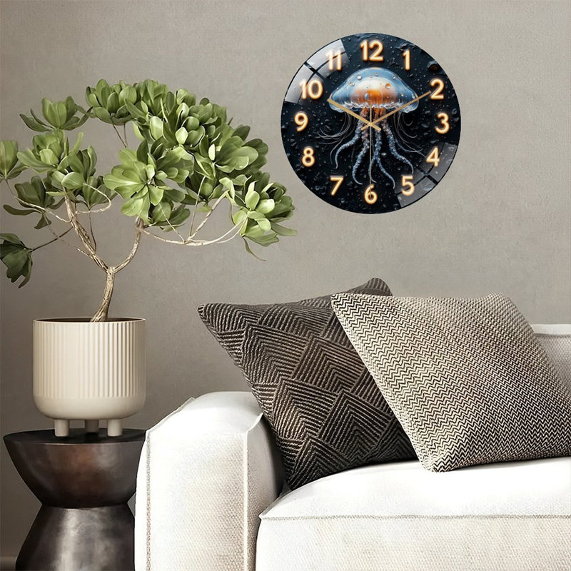 Horloge murale méduse 12 po
