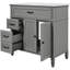 Meuble-lavabo gris de 36 po avec lavabo, structure en bois, armoire, portes à fermeture en douceur, patins réglables, assemblage facile