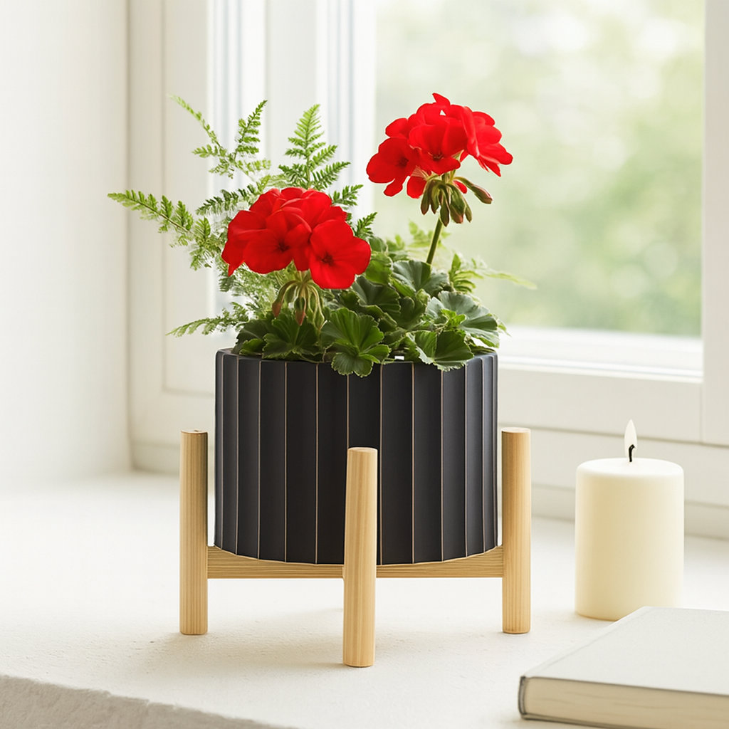 Adeana 8" Ceramic Pot Planter, 9" H x 8" W x 8" D