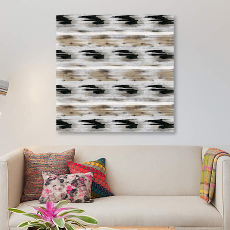 « grey tribal ii », reproduction d’impression sur toile, H 48 po x l 48 po x P 1,5 po, Toile tendue, Pas de tapis
