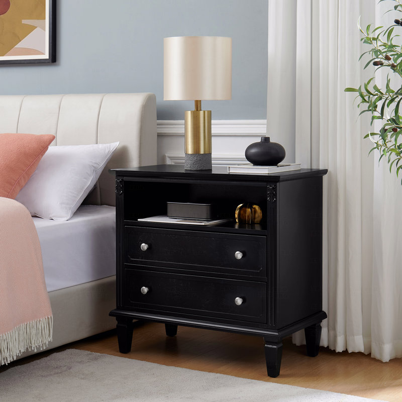 Commode 2 tiroirs Eastman, Noir, noir, noir, noir