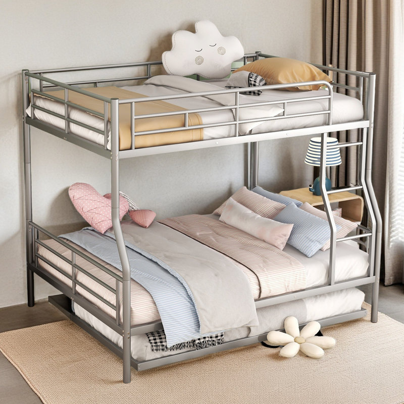Lit pour enfant Alaila, Double sur grand, Argent