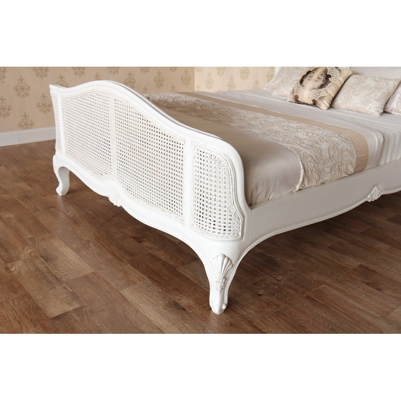 Solid Wood Bed, Antique White, Double (4'6)