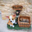 Jardinière compacte en résine, statue de chihuahua rustique pour patio