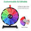 Roue de prix WinSpin 18 pouces - roulette de table avec marqueur effaçable à sec - jeu de carnaval pour salons, fêtes et événements en plein air-105007292