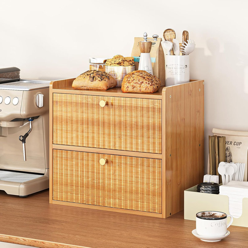 Boîte à pain rustique pour le comptoir en bambou