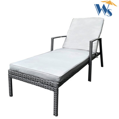 Gray Patio Chair - Construction, Adjustable Reclining, For Garden Lounge Lawn