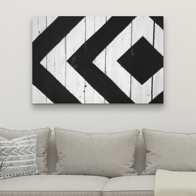 Rhombus on Wood - Black Canvas Pattern for Home Decor