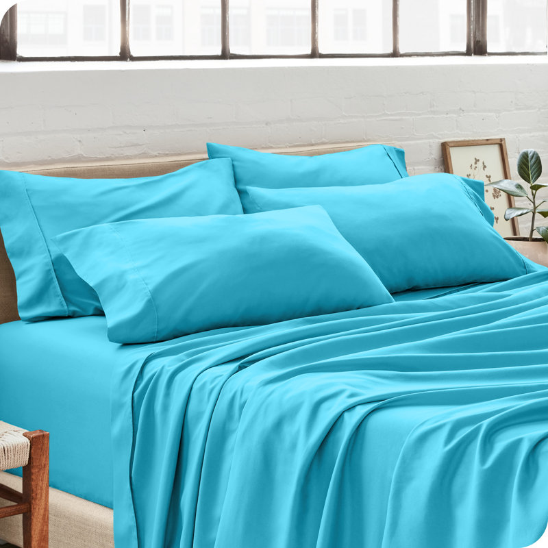 Taie d'oreiller en microfibre ultra-douce, Quatre taies d'oreiller standards, Bleu couronne