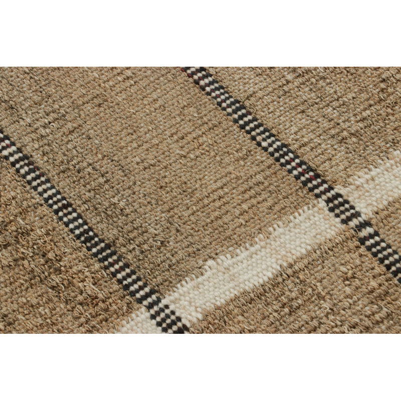 Scandinavian Wool Striped Area Rug, Runner 2'6" x 14'