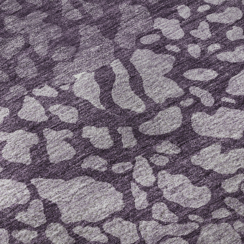 Tapis aubergine Cerrito lavable à la machine de qualité supérieure, Rectangle 10 pi x 14 pi