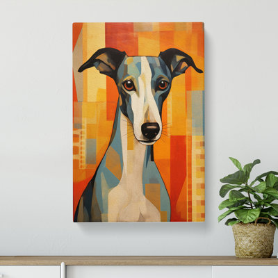 Greyhound Deco No.4 - Wrapped Canvas