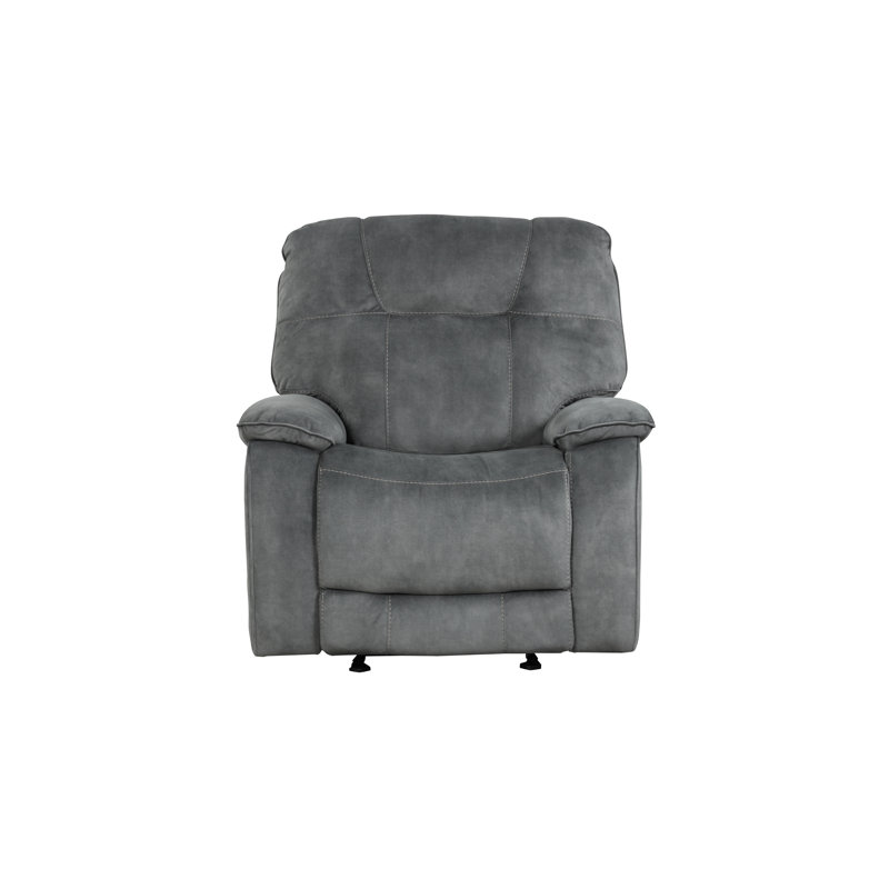 Fauteuil inclinable manuel oscillant de 40 po avec accoudoirs coussinés Karliyah, Gris ombre