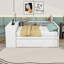 Lit de jour en bois avec tablettes et bureau et 2 tiroirs-457395988-457395989