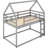 Gray Twin Over Bunk - Included, House Bed For Cozy Sleep Low Stable Design With